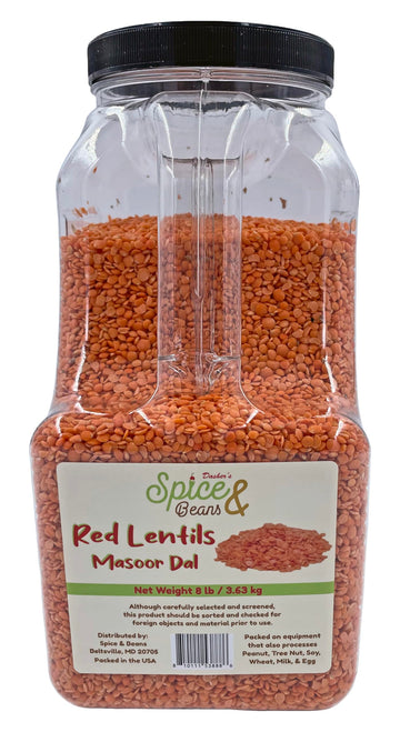 Dried Light Red Lentil beans by Dasher's Spice & Beans | Masoor Dal | 8 lbs.