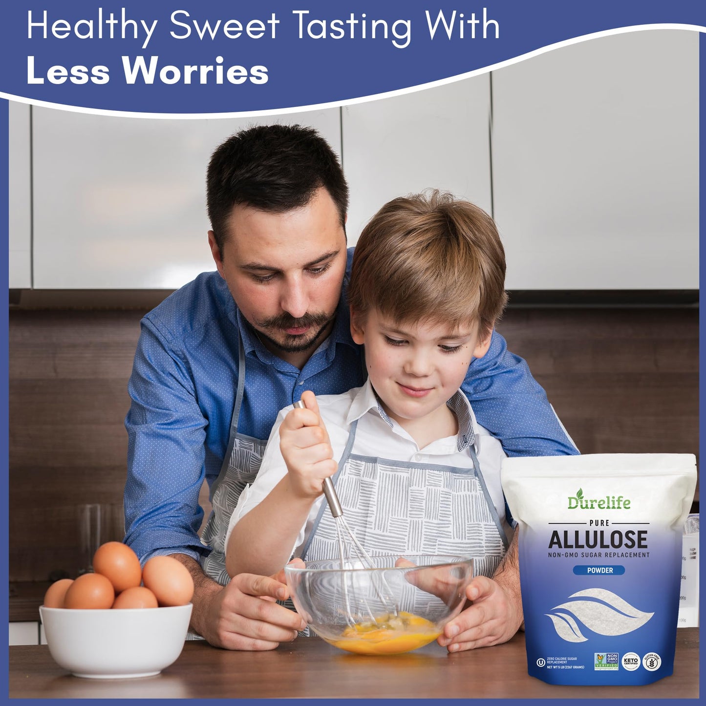 DureLife Allulose Sweetener Powder, 100% Pure, Keto Certified, 16 oz, Non-GMO, No Fillers, Zero Calories