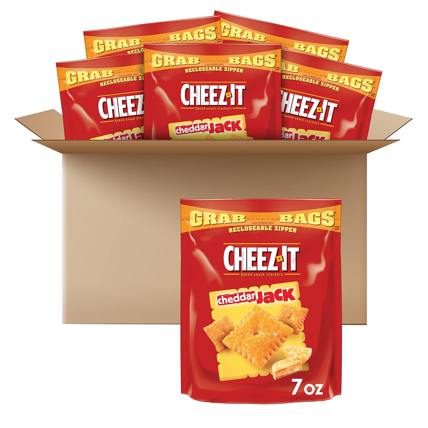 Cheez-It Baked Snack Cheese Crackers Cheddar Jack 7oz Pack of 6