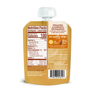 Happy Baby Organics Nutty Blends, Banana & Almond Butter, 3 Ounce (Pack Of 8)