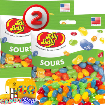 (2 PACK) Sours Jelly Beans - 3.5 oz Each- Gourmet Jelly Beans,Tangy and Zesty Candy Assortment for Sour Lovers and Snacking Fun 