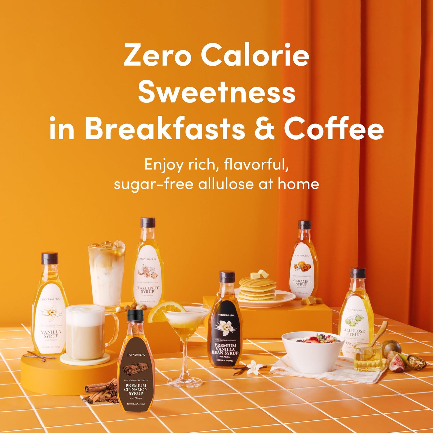 MONKSHUSHU Allulose Syrup 18.7 Fl Oz - Allulose 99.692%, Keto Diet, Vegan friendly, Stevia Blend Thin Syrup, Zero Calorie Sugar