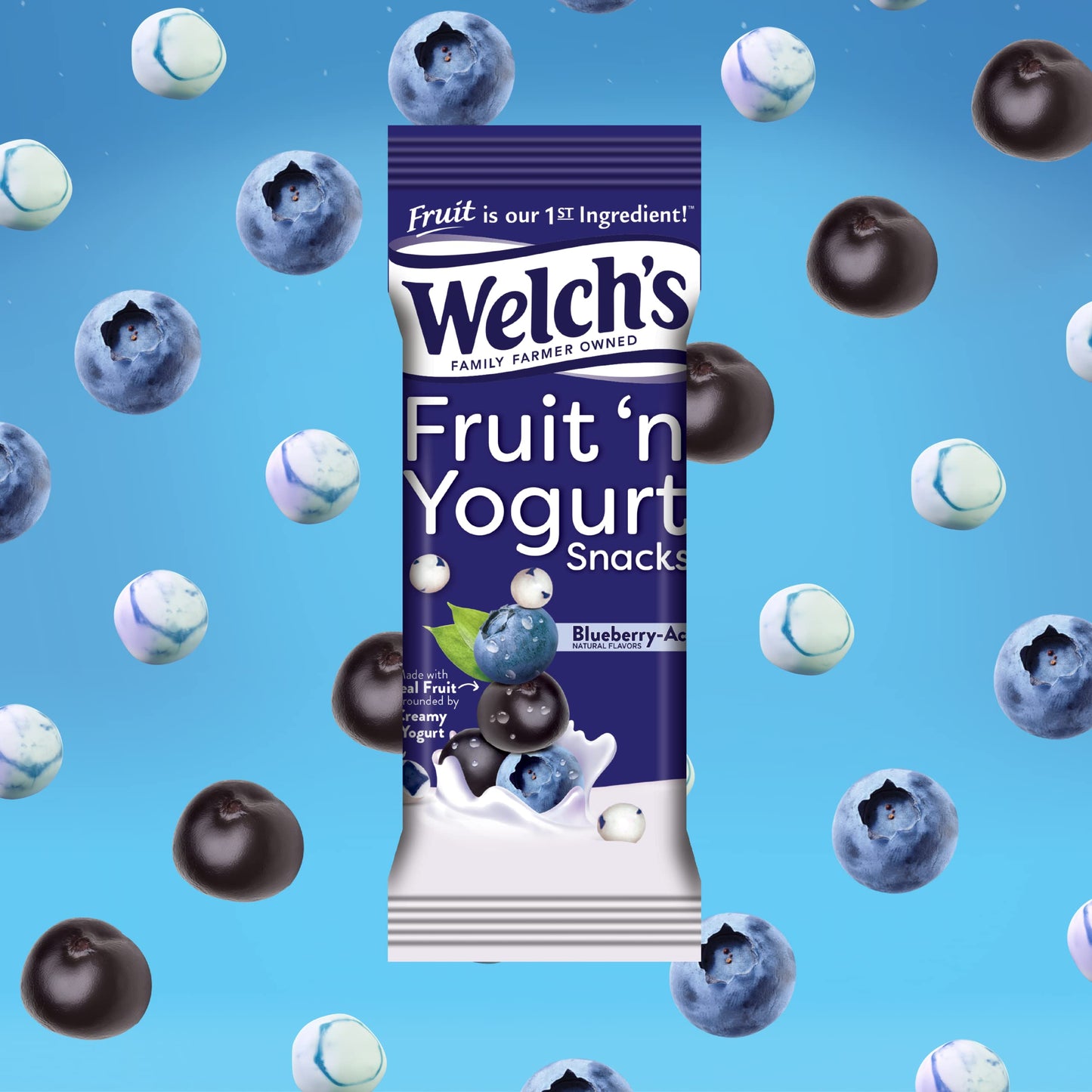 Welch'S Fruit Snacks, Fruit 'N Yogurt Variety Pack, Strawberry & Blueberry Acai, Gluten Free, Bulk Pack, Individual Single Serve