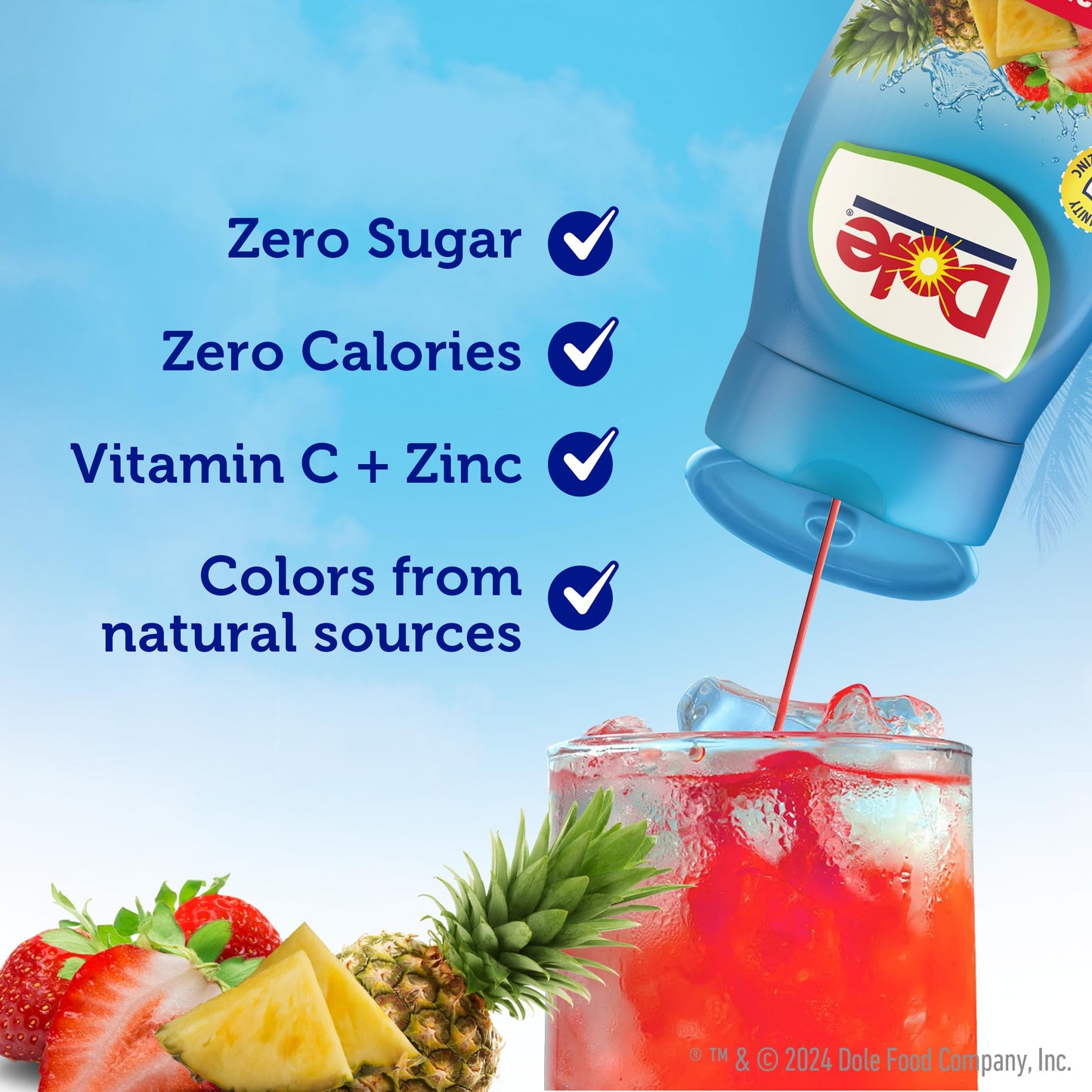 Dole Strawberry Pineapple Liquid Water Enhancer - Sugar Free & Delicious, Makes 160 Flavored Water Beverages, 4 pack