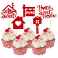 Rsstarxi 30 Pack Sweet Home Cupcake Toppers Key Housewarming Cupcake Picks Housewarming Party Decorations For Welcome New Home House Warming Party Cake Decorations Red