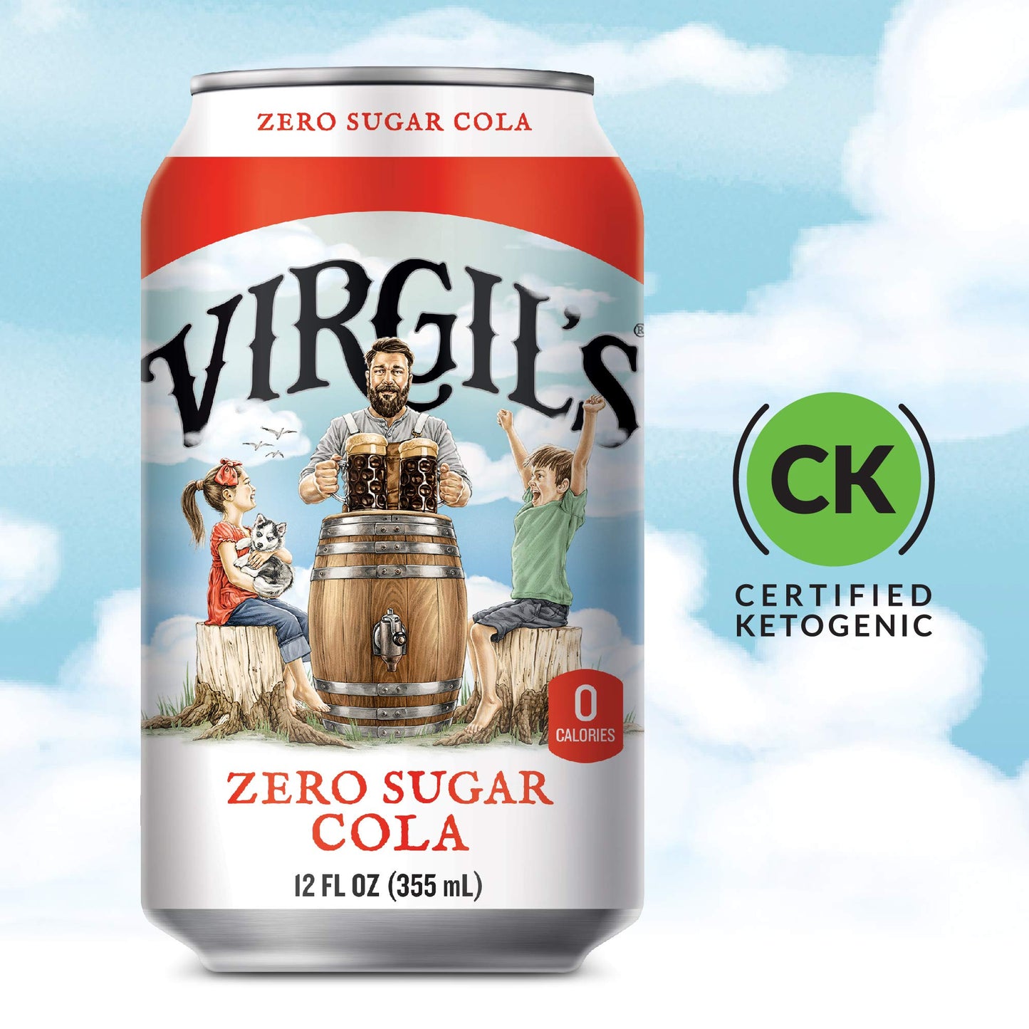 VirgilAs Zero Sugar cola great Tasting Zero calorie Keto Friendly Soda (6 - 12oz cans)