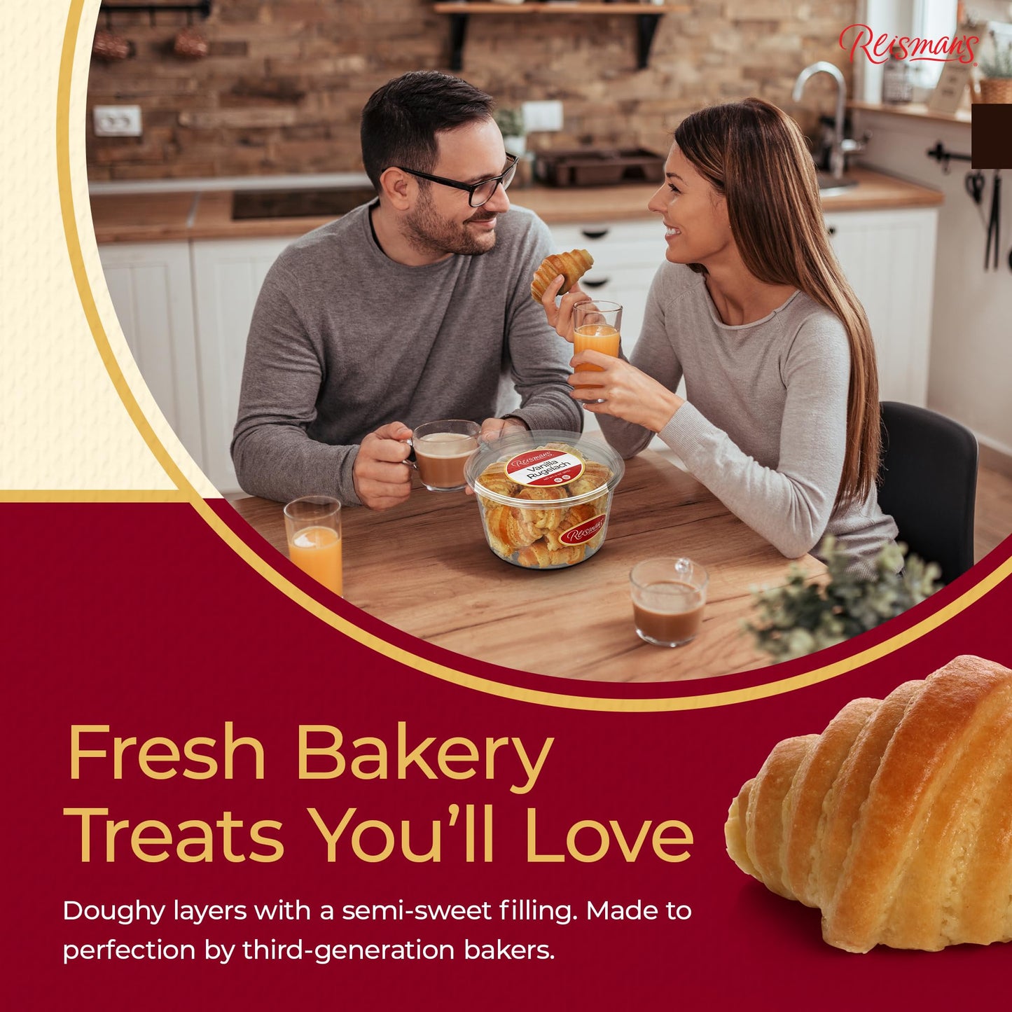 Vanilla Rugelach | Dairy-Free, Nut-Free, Ou Kosher-Certified Mini Croissants | Breakfast Pastry | Coffee And Tea Snack | Bakery