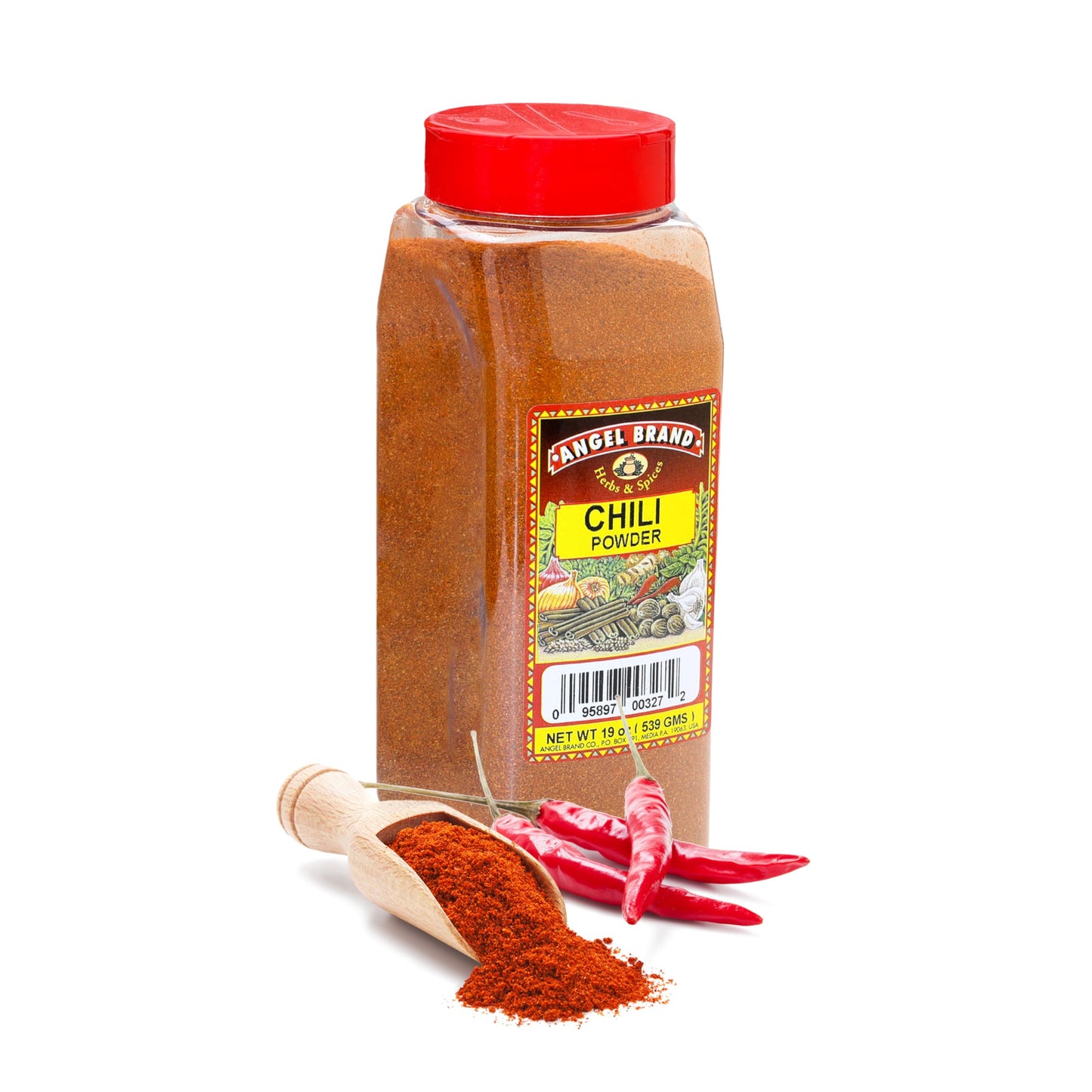Angel Brand Ground Chili Powder - Bold and Spicy Seasoning for Mexican and Tex-Mex Recipes, Soups, Marinades, and Rubs - 19oz Bo