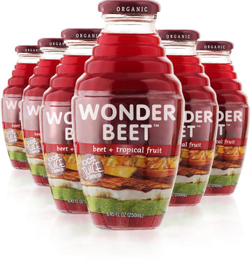 Beetology Organic Beet and Tropical Juice, 8.45oz (6 Pack) | 100% Cold Pressed | Heart Healthy | Nutrient Packed Vegetable Juice