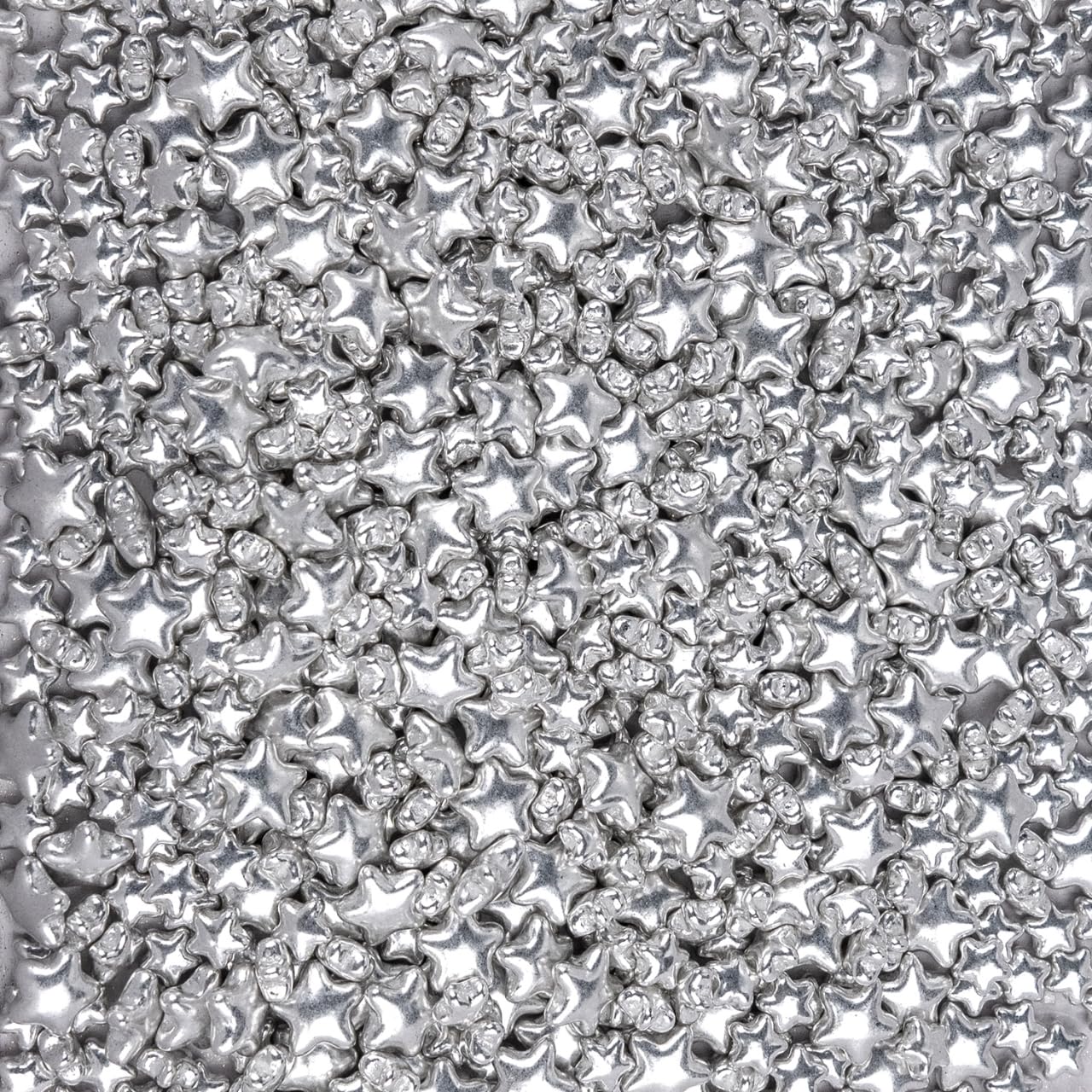 Dazzjoy Edible Silver Star Sugar Sprinkles, 4.23Oz, Mix Size, Candy Star Sprinkles For Cake Decorations And Cupcake Toppers, Ice