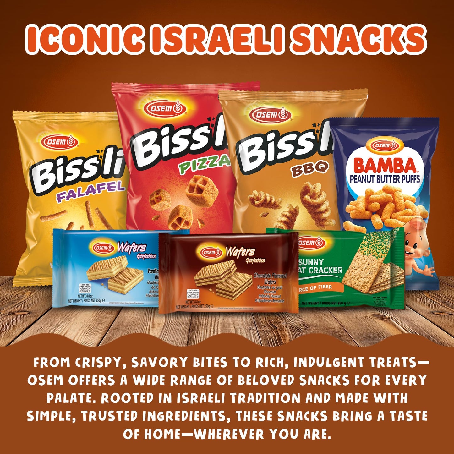 Osem Bissli BBQ Flavored Crunchy Wheat Snack -No Food Coloring or Preservatives, 2.5 Ounce Bags (Pack of 10)