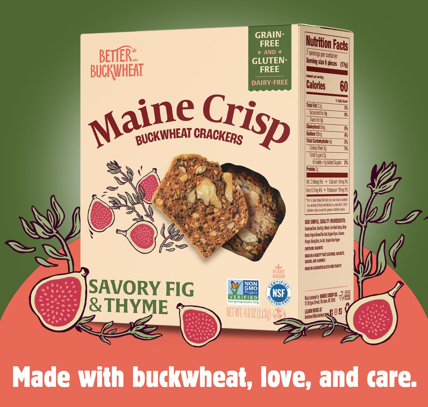 Maine Crisp - Crisps Savory Fig Thyme - Case Of 10-4 Oz