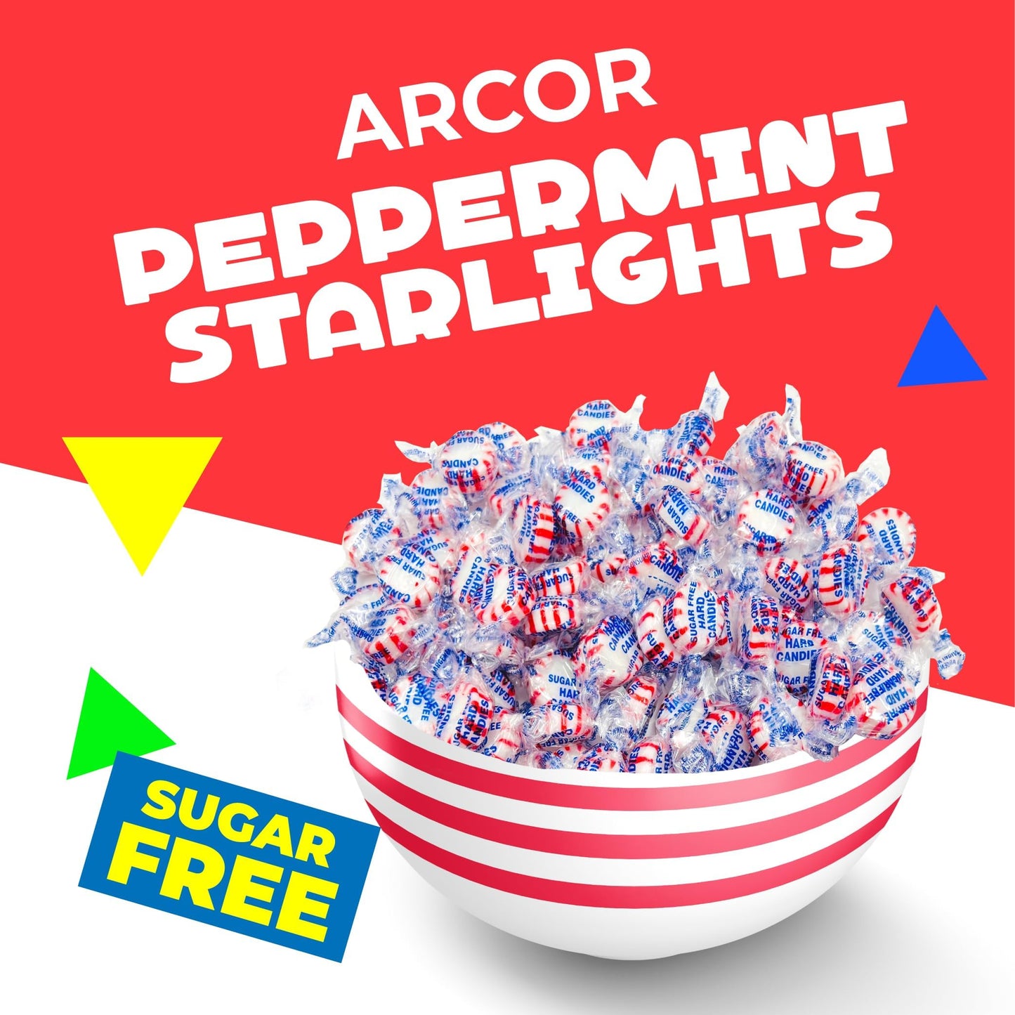 Arcor Sugar-Free Peppermint Starlight Hard Candy (1 Pound Bag)