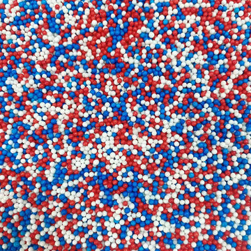 Philaeec Patriotic Nonpareils Sprinkle Red White And Blue Peals Sprinkle Edible For Cake Decoration Cupcake Topper Cookie Baking