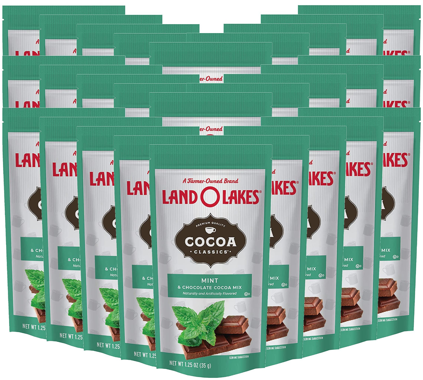 Land O' Lakes Hot Cocoa Mix, Mint, 1.25 Oz (35G), 30 Packets