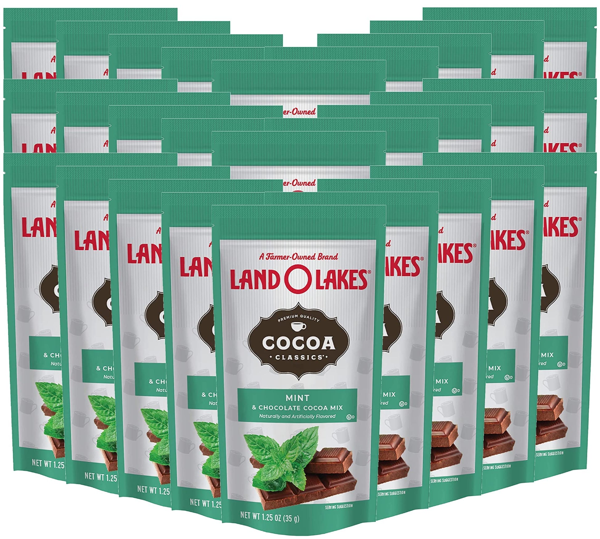 Land O' Lakes Hot Cocoa Mix, Mint, 1.25 Oz (35G), 30 Packets