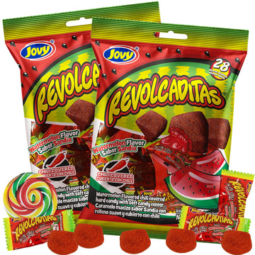 Sweet And Spicy Hard Candies Covered In Chili Powder, Watermelon Flavored Individually Wrapped Mexican Candies For Sharing, Pina