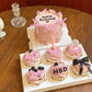 Cyodoos 24Pcs Pink Bow Cupcake Toppers Lace Bowknot Cupcake Toppers Cake Dessert Picks Decoration For Bridal Shower Bachelorette