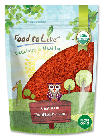 Food to Live Organic Ground Cayenne Pepper, 1 Pound - 100% Pure, Natural and Non-GMO Powder - Fiery Spice with Bold Flavor - Per