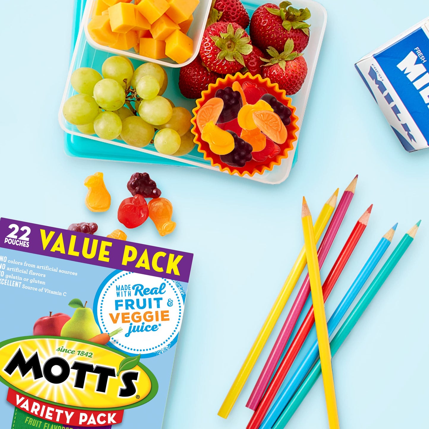 Mott'S Fruit Flavored Snacks, Assorted Fruit And Berry, Gluten Free Snack, Variety Value Pack, 22 Pouches, 17.6 Oz