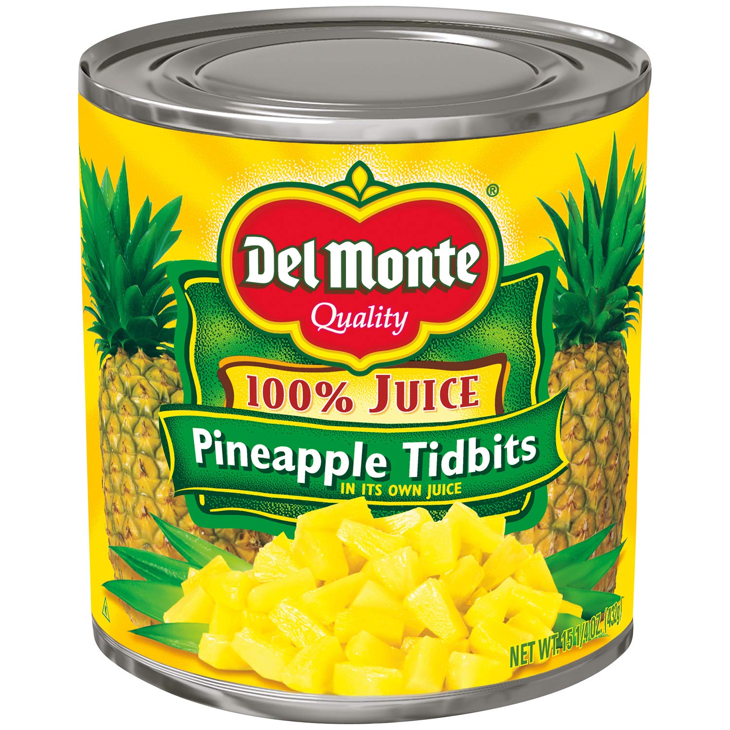Del Monte Pineapple Chunks In 100% Juice, 15.25 Oz (Pack Of 12)