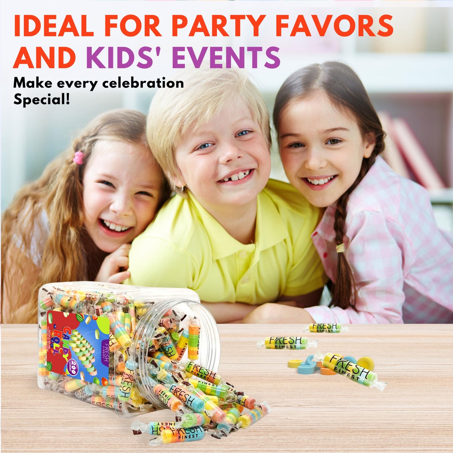 Fresh Finest Candy Rolls - Individually Wrapped Hard Candy Assorted Original Flavors Best For Classroom Exchange, Office Bowls,