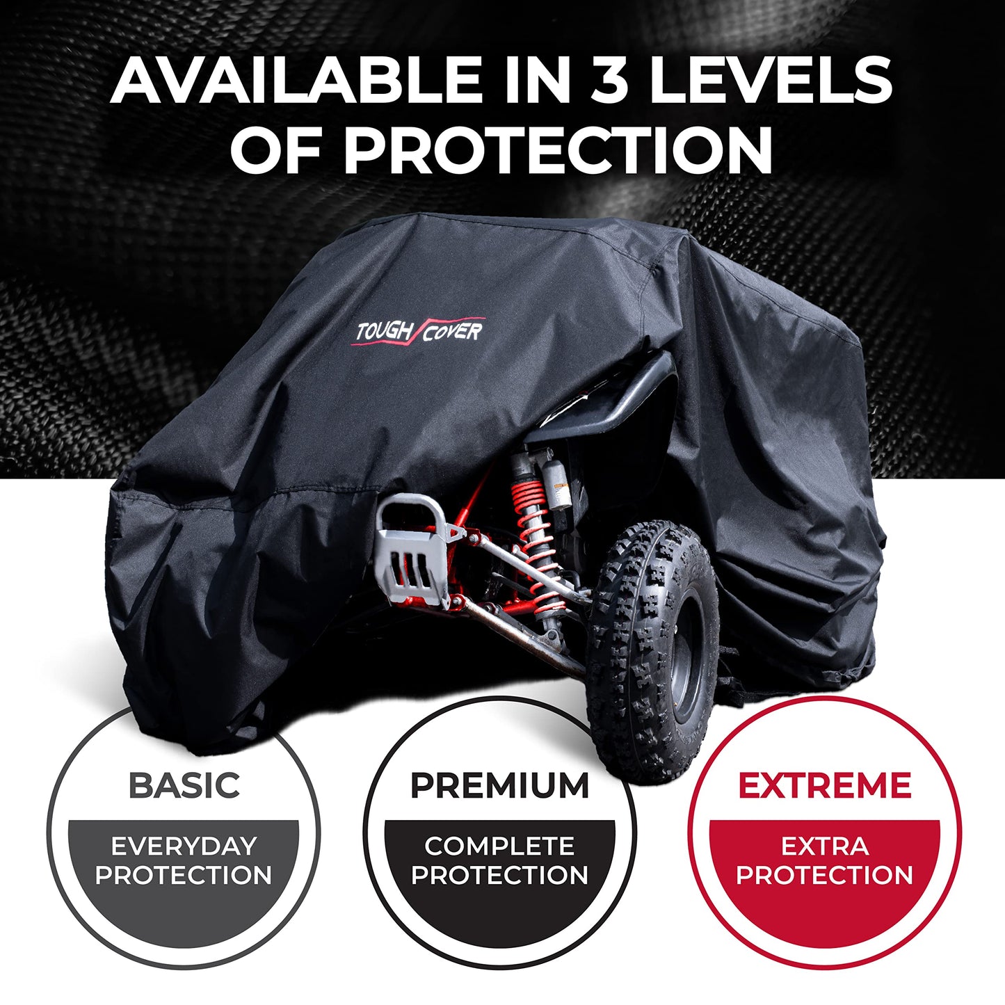 Tough Cover Basic Edition Atv Cover, Heavy Duty 210D Marine Grade Fabric, Quad Cover For Kawasaki, Honda, Polaris, Yamaha, And M