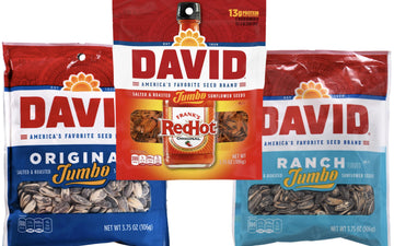 David Sunflowers Seeds Variety Pack | Frank's Redhot, Original and Ranch Jumbo Flavored | Whole Seeds Seasoned, Salted & Roasted