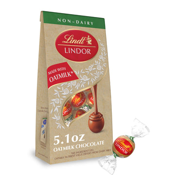 Lindt Lindor Oatmilk Chocolate Truffles, Non-Dairy Chocolate Truffles With Smooth, Melting Truffle Center, 5.1 Oz.