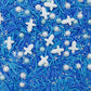 White Cross & Blue Series Sprinkles Edible Toppers Cake Decorating Mixed Size Cake Decorations Cupcake Toppers Cookie Decorating