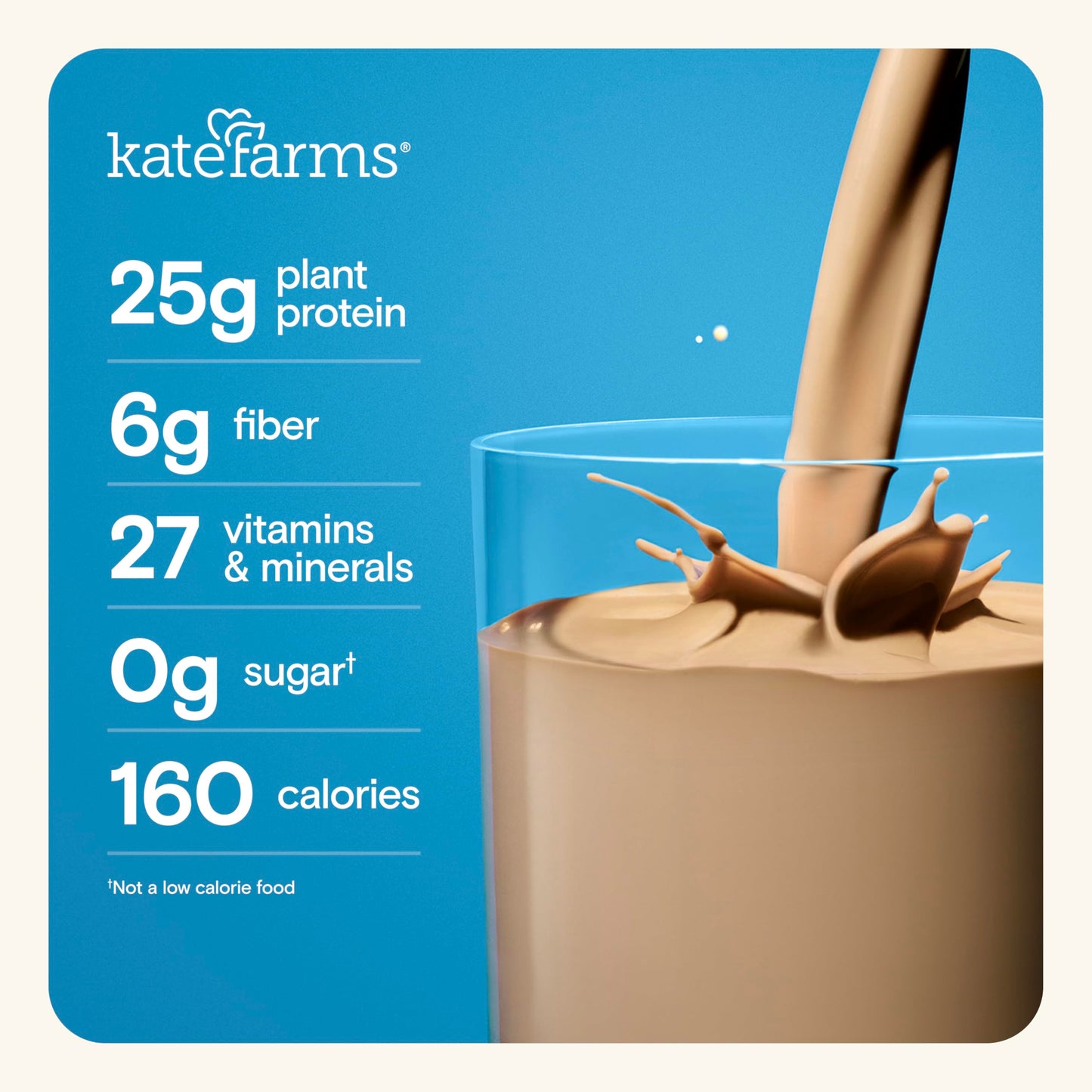 Kate Farms Organic High Protein Chocolate Shake, 25g Protein, 11 oz (12 Pack) - 6g Fiber, 27 Vitamins & Minerals, 0g Sugar
