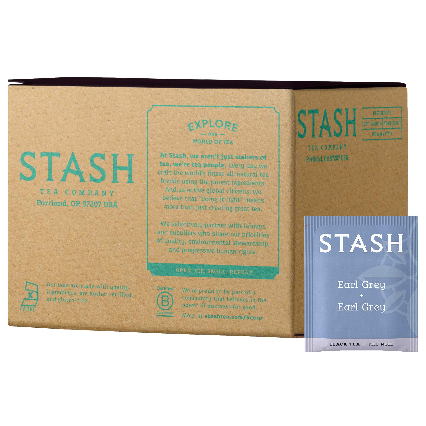 Stash Tea Earl Grey Black Tea - 100 Count Box (Packaging May Vary)