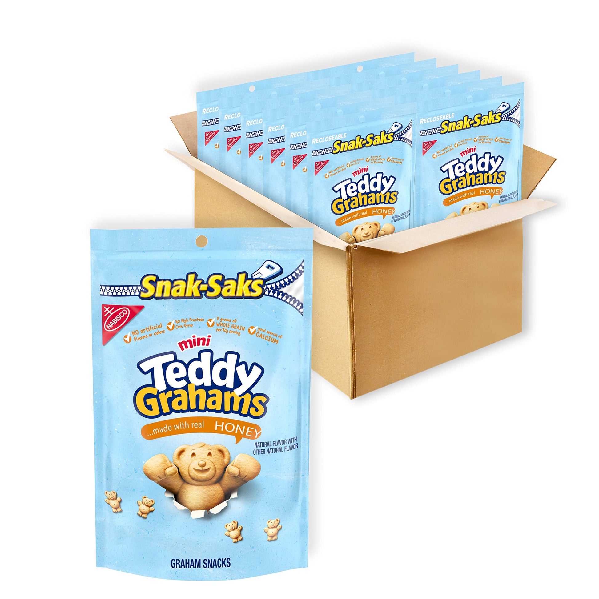 Teddy Grahams Honey Graham Snacks, 12 - 8 Oz Bags