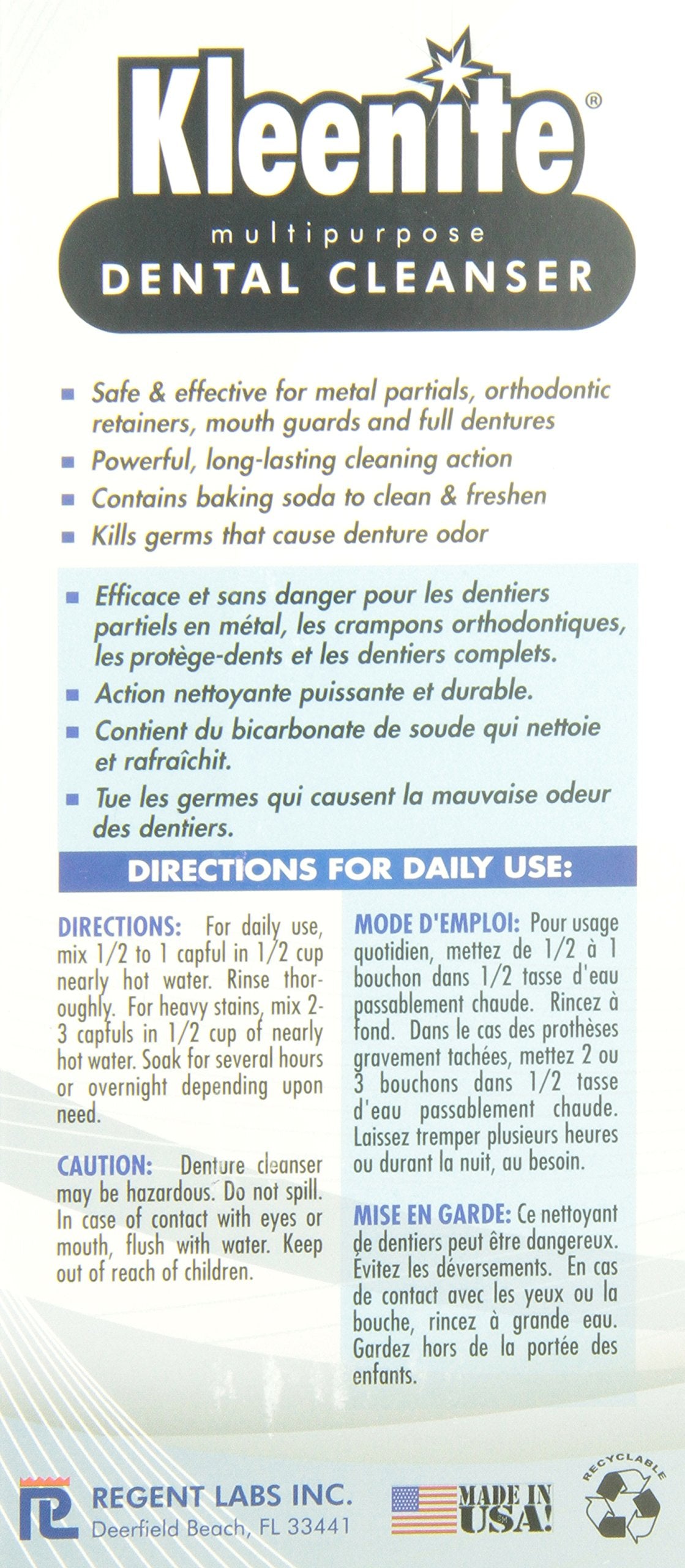 Regent Labs Kleenite, Multipurpose Dental Cleanser, 9 Ounces
