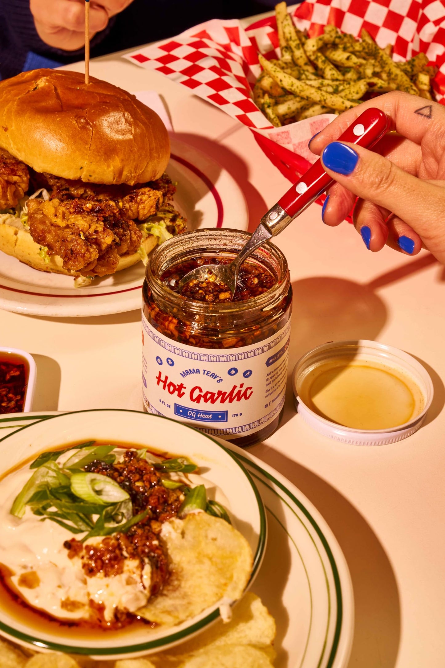 Mama Teav'S Hot Garlic Chili Crisp - Spicy Umami Crunchy Chili Oil Condiment - All Natural Vegan Healthy - Cold-Pressed Grapesee