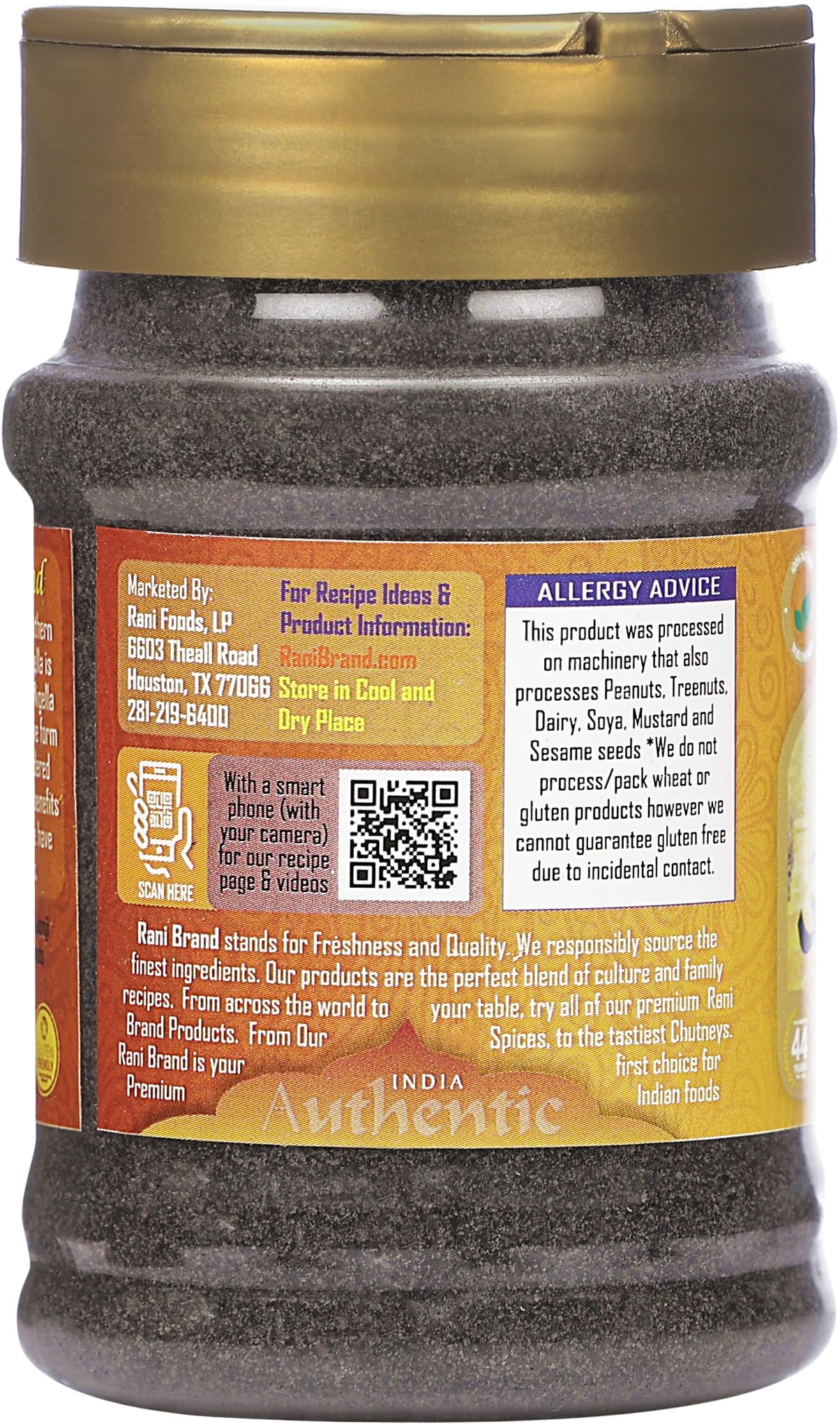 Rani Kalonji (Black Seed, Nigella Sativa, Black Cumin) Ground, Powder 3Oz (85G) Pet Jar ~ All Natural | Gluten Friendly | Non-Gm