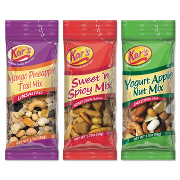 Kar'S Sn08361 Trail Mix Variety Pack, Assorted Flavors, 24/Box