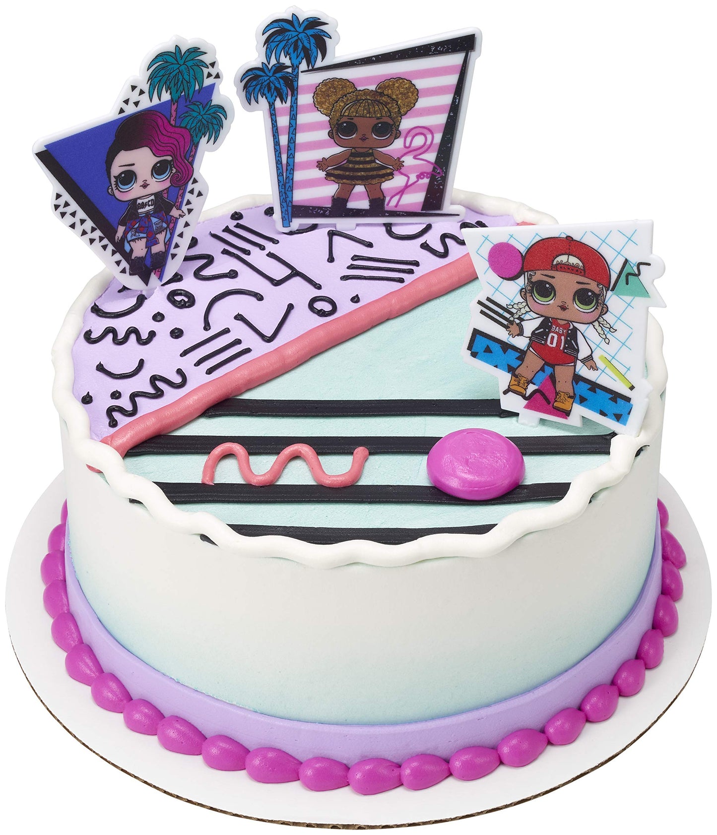 DecoPac Cake Topper L.O.L. Surprise! Born to Sparkle, Plastic, Pink and Purple, Model 27139
