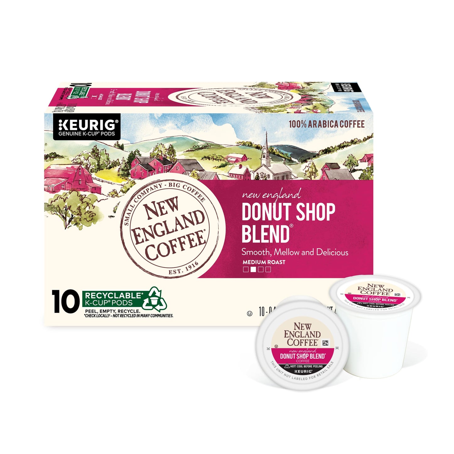 New England Coffee Donut Shop Blend Light Roast Single Serve Pods  10Ct Box (Pack Of 6)
