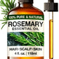 KUKKA Rosemary Hair Oil - 100% Natural Therapeutic Grade, 4 Fl Oz for Hair Growth & Dry Scalp, Aromatherapy Essential Oil