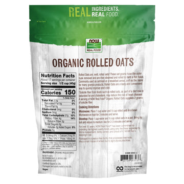 Now Foods, Organic Rolled Oats, Source Of Fiber, Protein And Iron, 100% Whole Grain, Product Of The Usa, 24-Ounce (Packaging May
