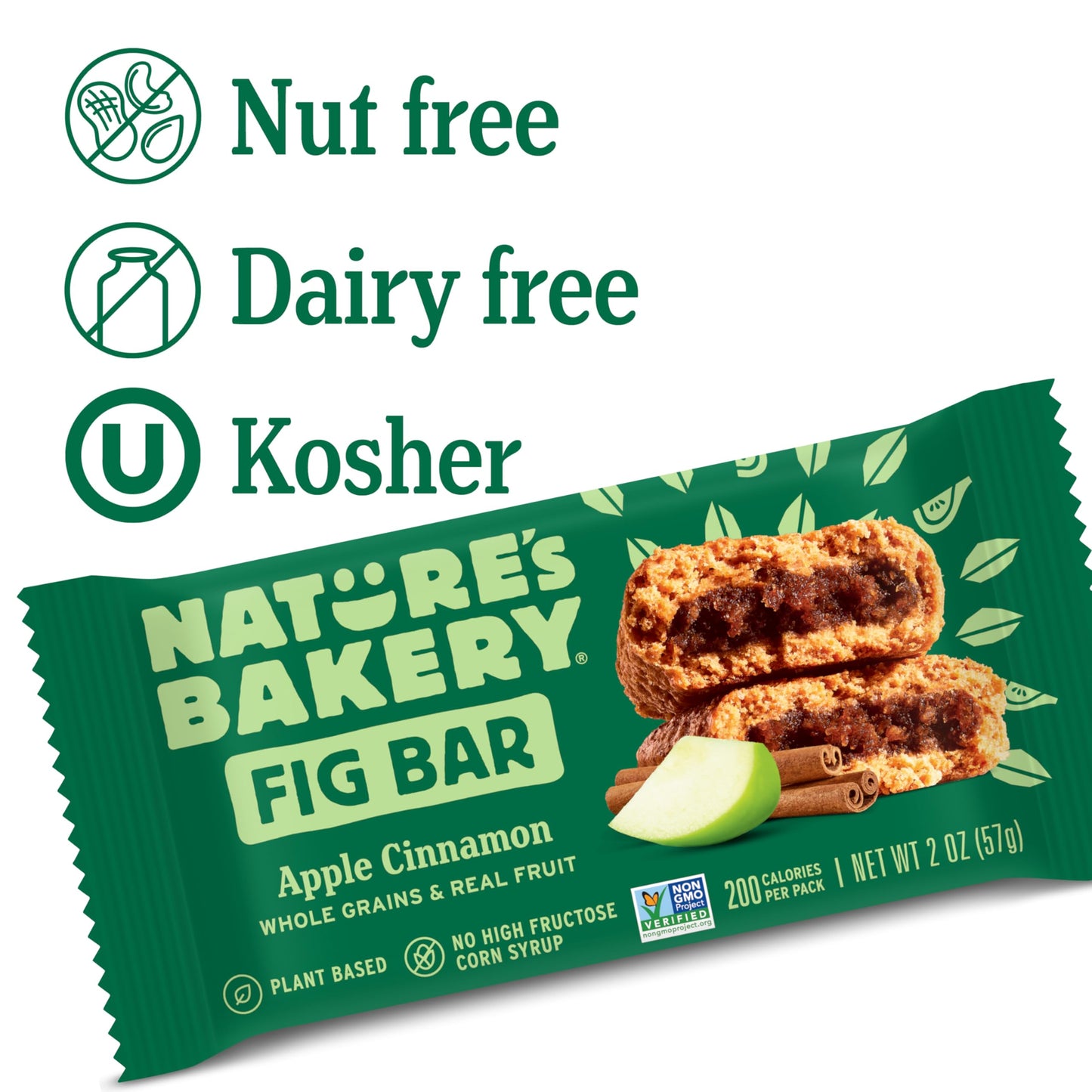 Natures Bakery Fig Bars, Apple Cinnamon, 2 Oz, 6 Ct