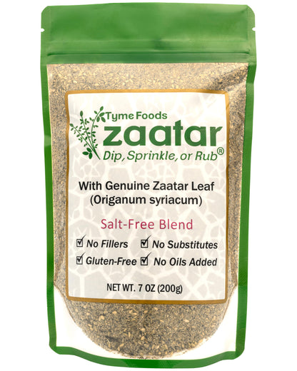 Zaatar - Mediterranean Salt Free Za ater Seasoning with Genuine Hyssop - 7.0 OZ No Salt Seasoning and Spices