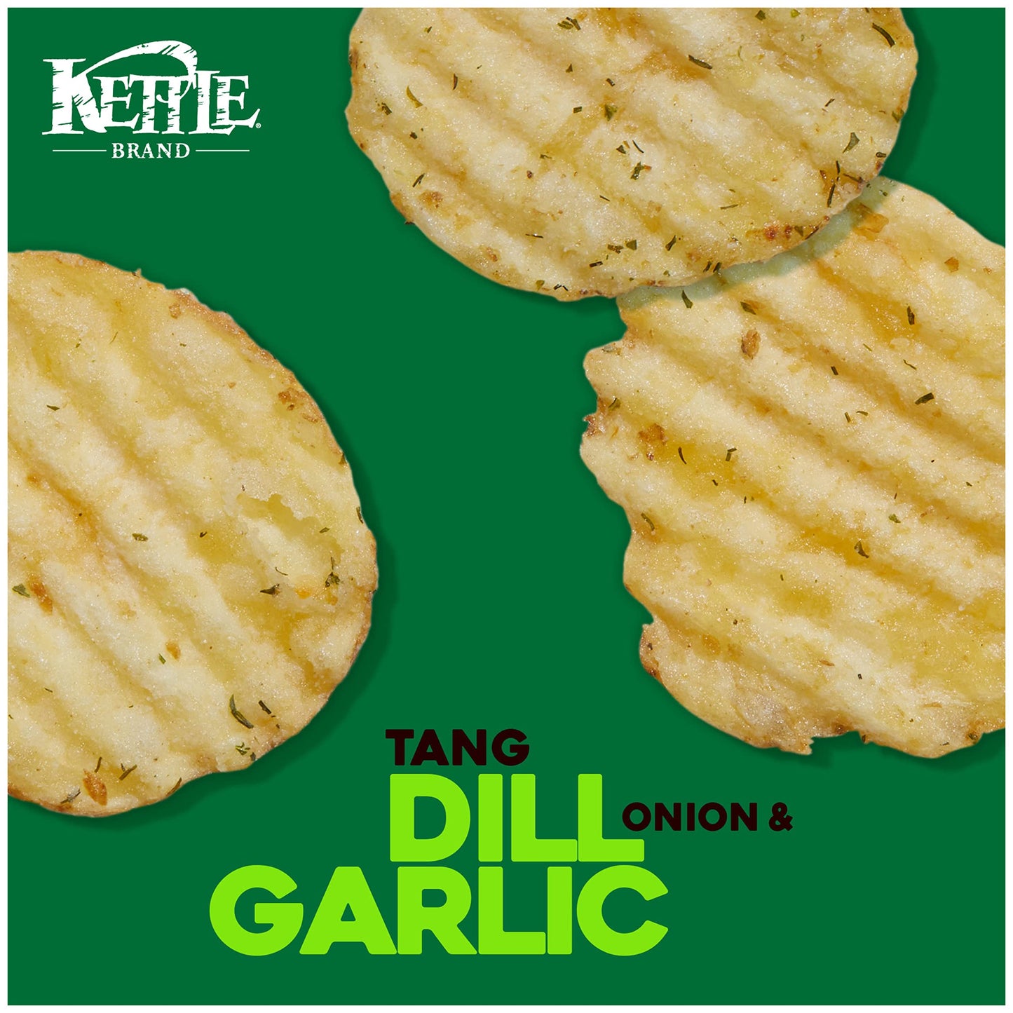 Kettle Brand Potato Chips, Krinkle Cut, Dill Pickle Kettle Chips, 7.5 Oz (Pack of 12)