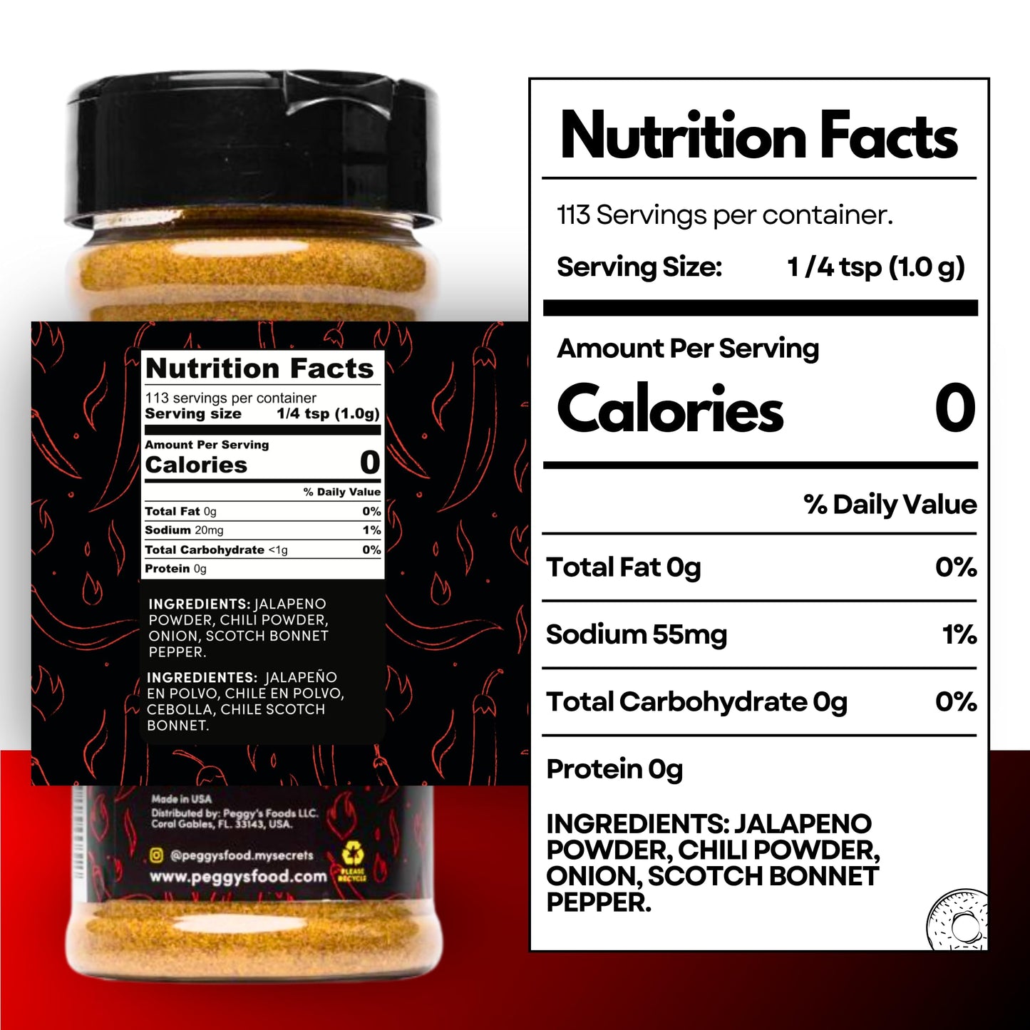 MY SECRETS PEGGYS FOOD Pica Pica Spicy Blend, Premium Spice Mix with Jalapeño & Scotch Bonnet, 4 Oz