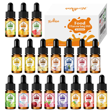Food Flavoring Oil - Candy Flavoring for Candy Making 18 x 0.35 Fl Oz Extracts and Flavorings for Baking Lip Gloss Flavoring Oil