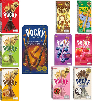 Pocky Variety Pack (Japanese Snack Pocky Chocolate Biscuit Sticks Set of 10 Flavor Variety Pack (Pack of 10) Gift with Planet Al