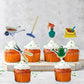 Mefeng 18Pcs Garden Theme Cupcake Topper, Gardening Tool Summer Party Dessert Cupcake Decorations - Spring Theme Party Decor -Fo