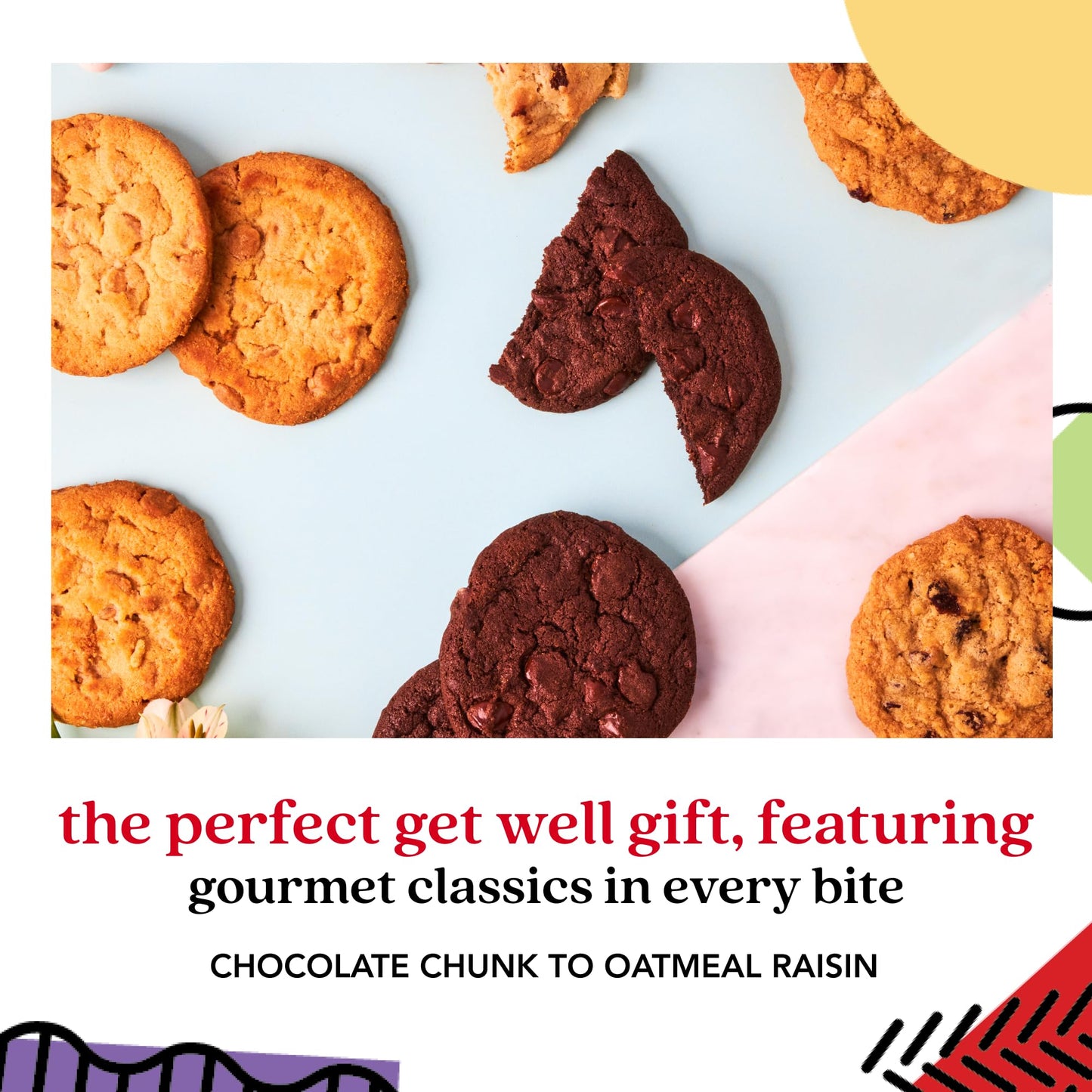 Davids Cookies Get Well Soon Cookie Gift Basket - Gourmet Bakery Dessert Gift For Recovery, Comfort And Appreciation Occasions - Assorted Cookies Sweet Sampler Tin