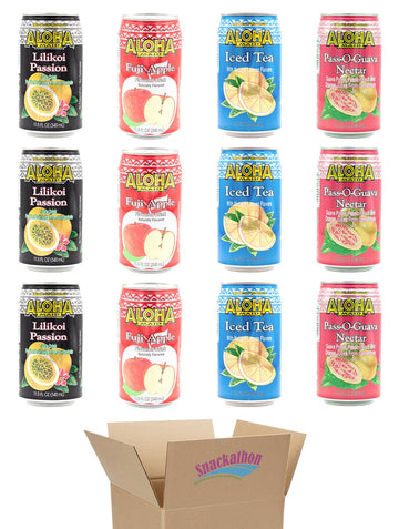 Aloha Maid Drinks, Signature Variety, 3 Cans Per Flavor, Total 12 Cans
